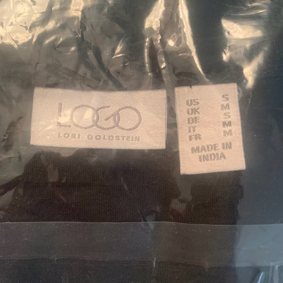 NWT LOGO BY LORI GOLDSTEIN COTTON MODAL EMBROIDERED TOP BLACK SMALL - Picture 11 of 12